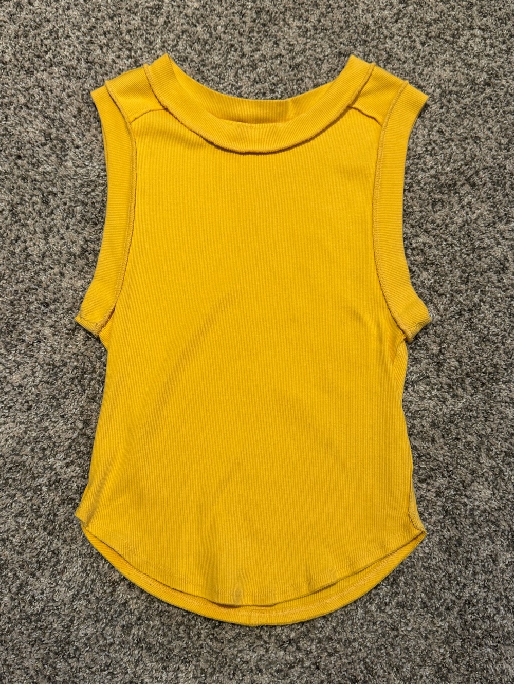We The Free Ribbed Tank Top - Yellow - size M